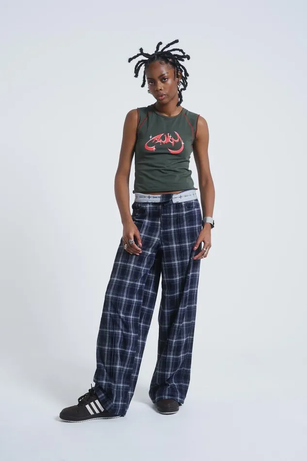 Women Jaded London Trousers Aphex Checked Trousers