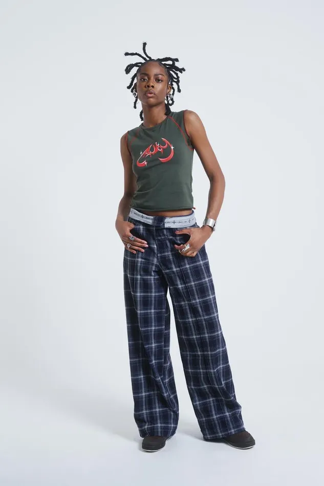 Women Jaded London Trousers Aphex Checked Trousers