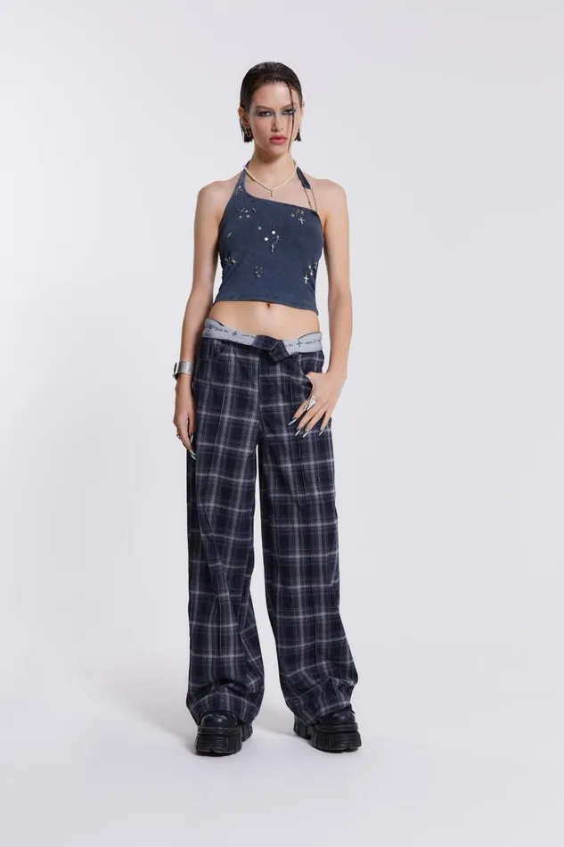 Women Jaded London Trousers Aphex Checked Trousers