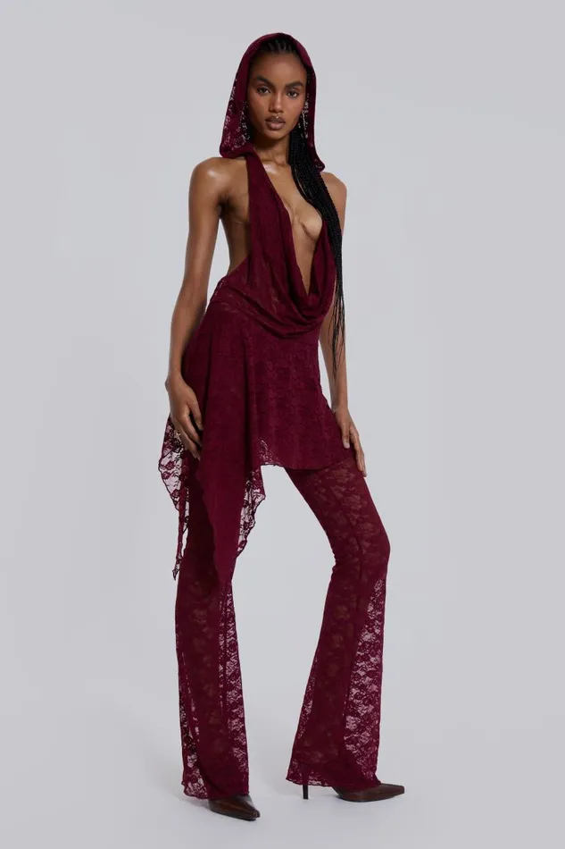 Women Jaded London Trousers Riva Lace Hooded Coord Set