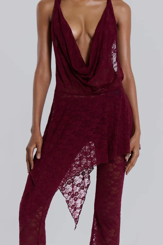 Women Jaded London Trousers Riva Lace Hooded Coord Set