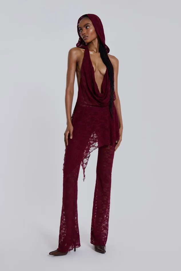 Women Jaded London Trousers Riva Lace Hooded Coord Set