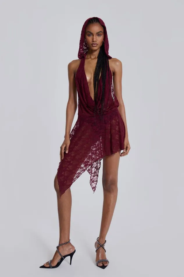 Women Jaded London Trousers Riva Lace Hooded Coord Set
