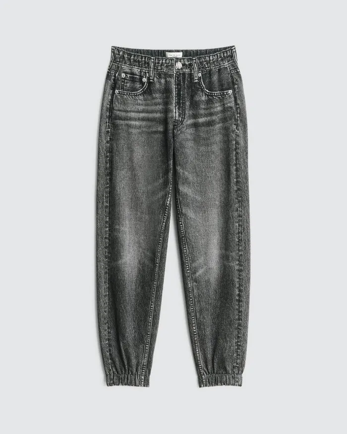 Women Jeans Rag 038 Bone Miramar Jogger Black Magic