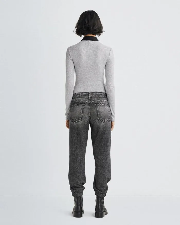 Women Jeans Rag 038 Bone Miramar Jogger Black Magic