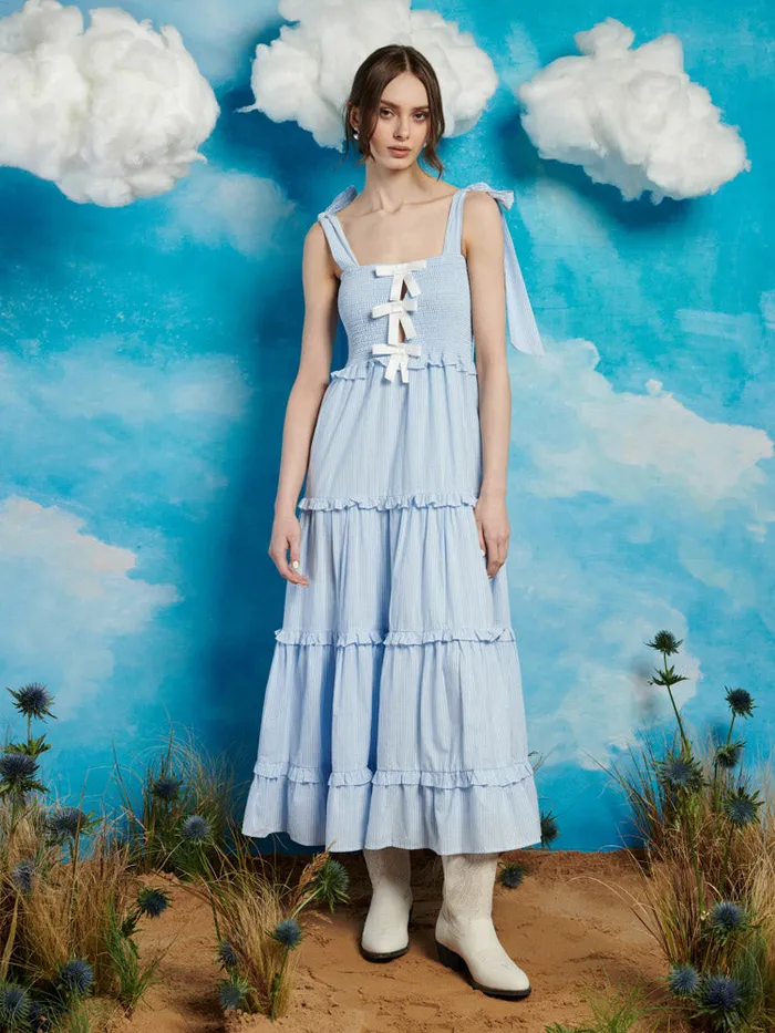 Women Kansas Stripe Midi Dress Cornflowerblue Sister Jane Dresses