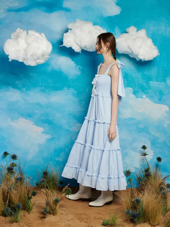 Women Kansas Stripe Midi Dress Cornflowerblue Sister Jane Dresses