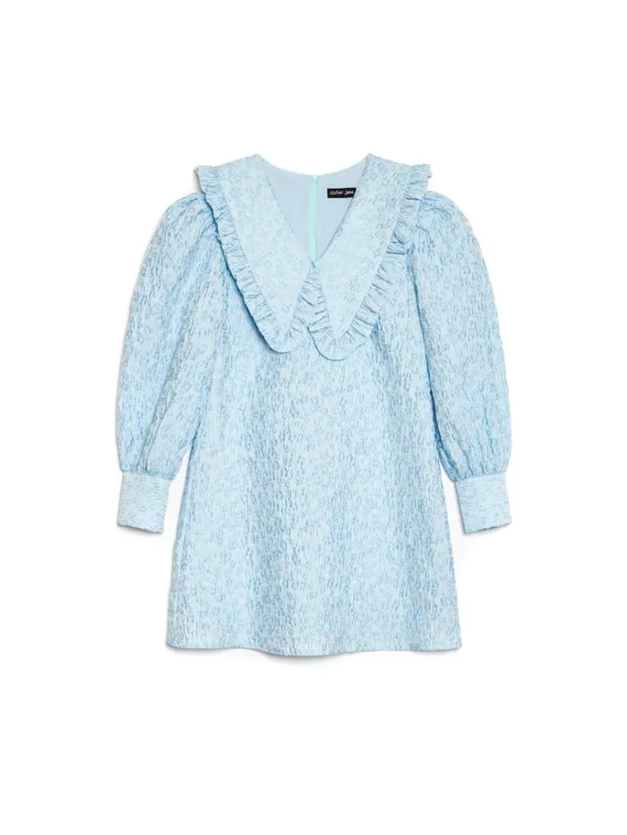 Women Keepsake Jacquard Mini Dress Pastel Blue Sister Jane Dresses