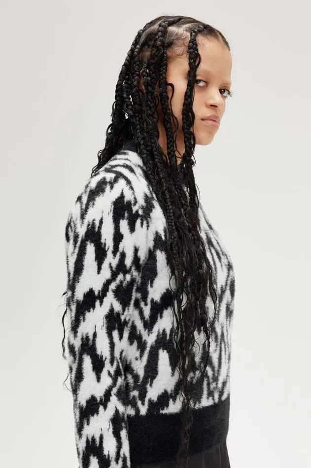 Women Knitwear Fred Perry Animal Jacquard Jumper Ecru