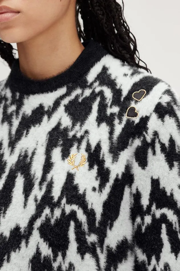 Women Knitwear Fred Perry Animal Jacquard Jumper Ecru