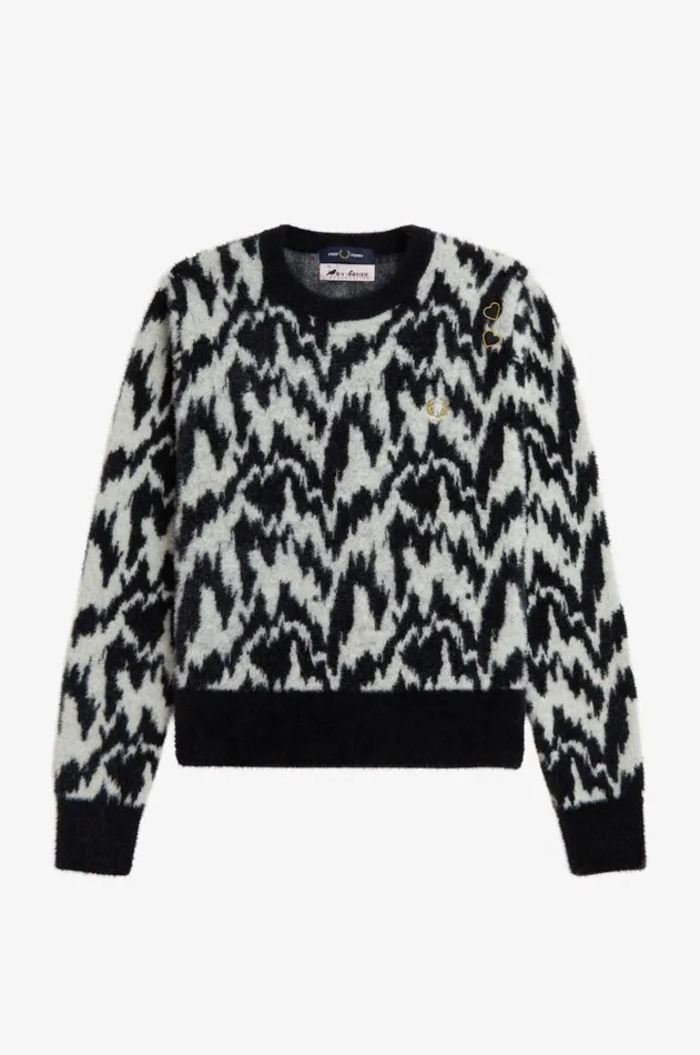 Women Knitwear Fred Perry Animal Jacquard Jumper Ecru