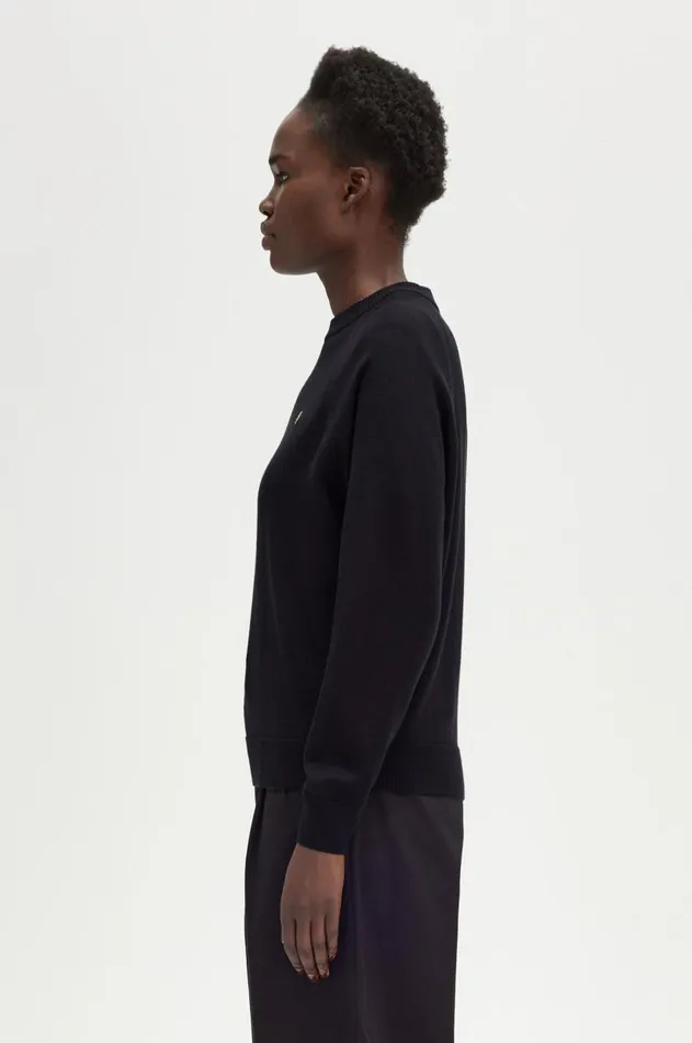 Women Knitwear Fred Perry Crew Neck Jumper Black