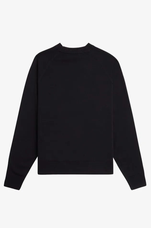 Women Knitwear Fred Perry Crew Neck Jumper Black