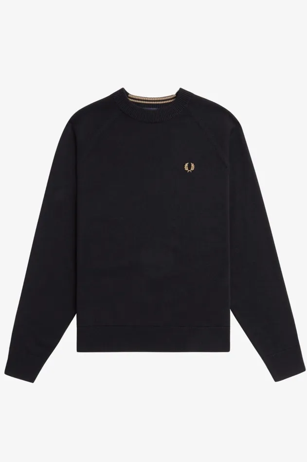 Women Knitwear Fred Perry Crew Neck Jumper Black