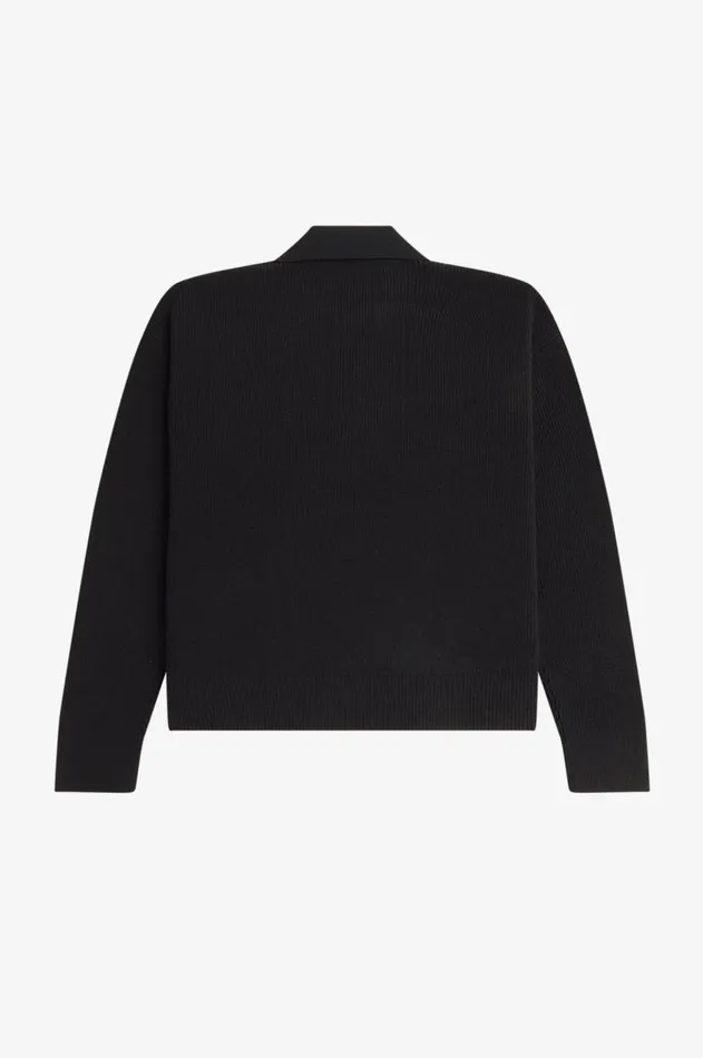 Women Knitwear Fred Perry Knitted Shirt Black