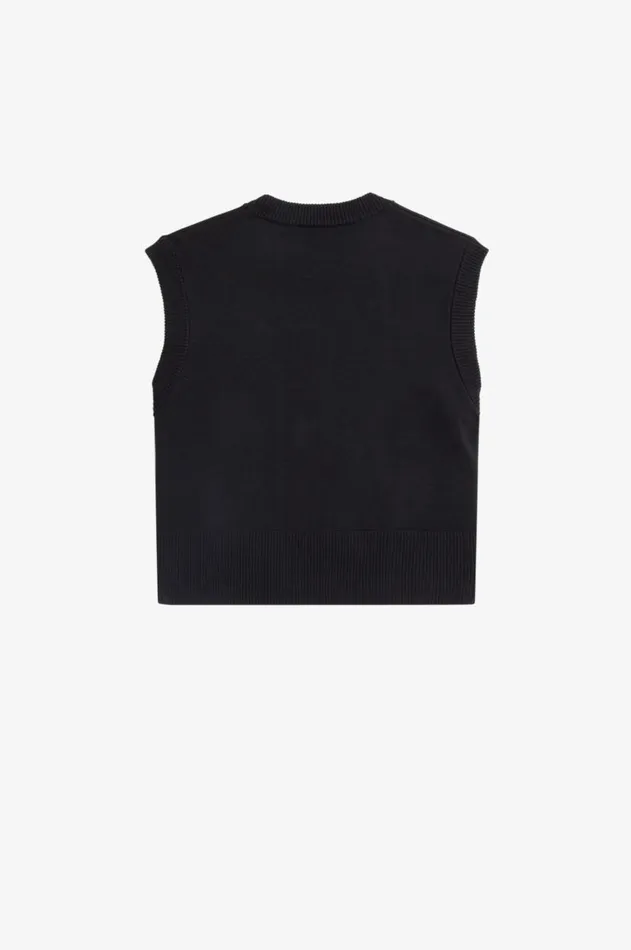 Women Knitwear Fred Perry Laurel Wreath Knitted Tank Black