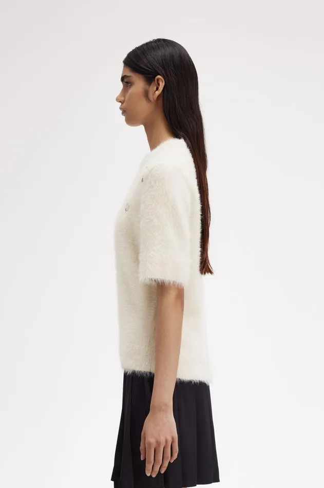Women Knitwear Fred Perry Textured Knitted Top Ecru
