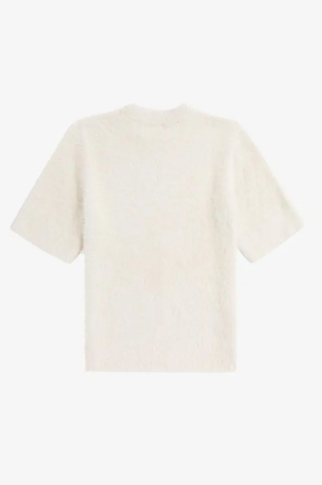 Women Knitwear Fred Perry Textured Knitted Top Ecru
