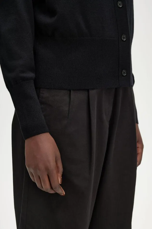 Women Knitwear Fred Perry VNeck Cardigan Black