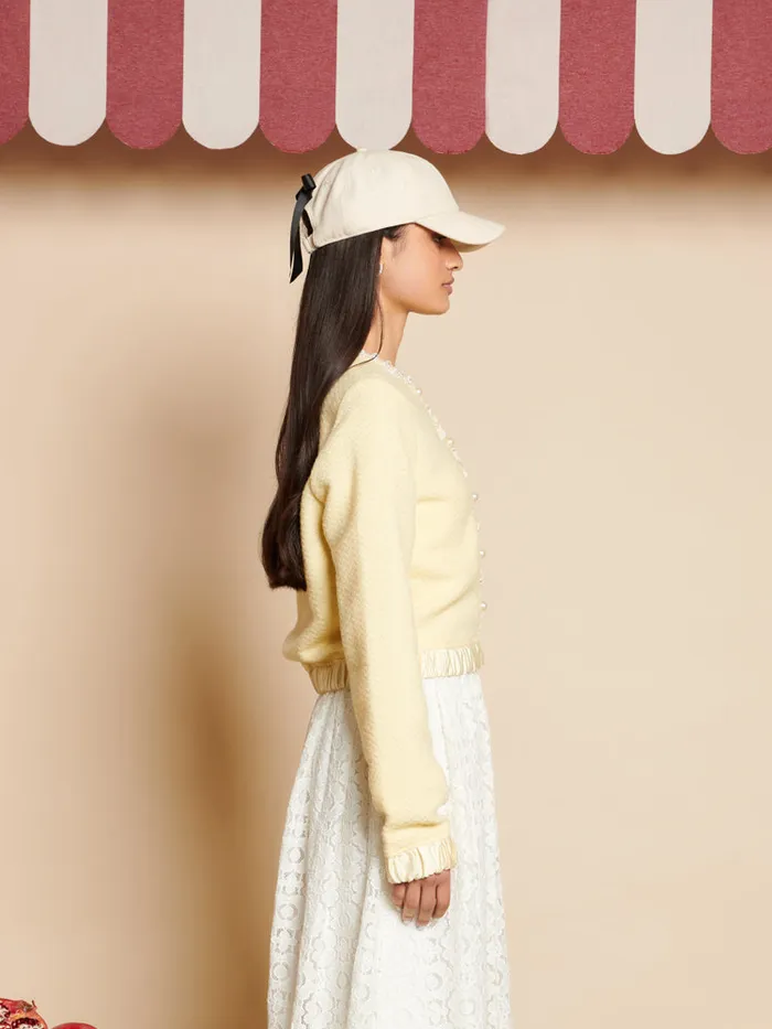 Women Lemonade Boucle Cardigan Pale Yellow Sister Jane Jackets