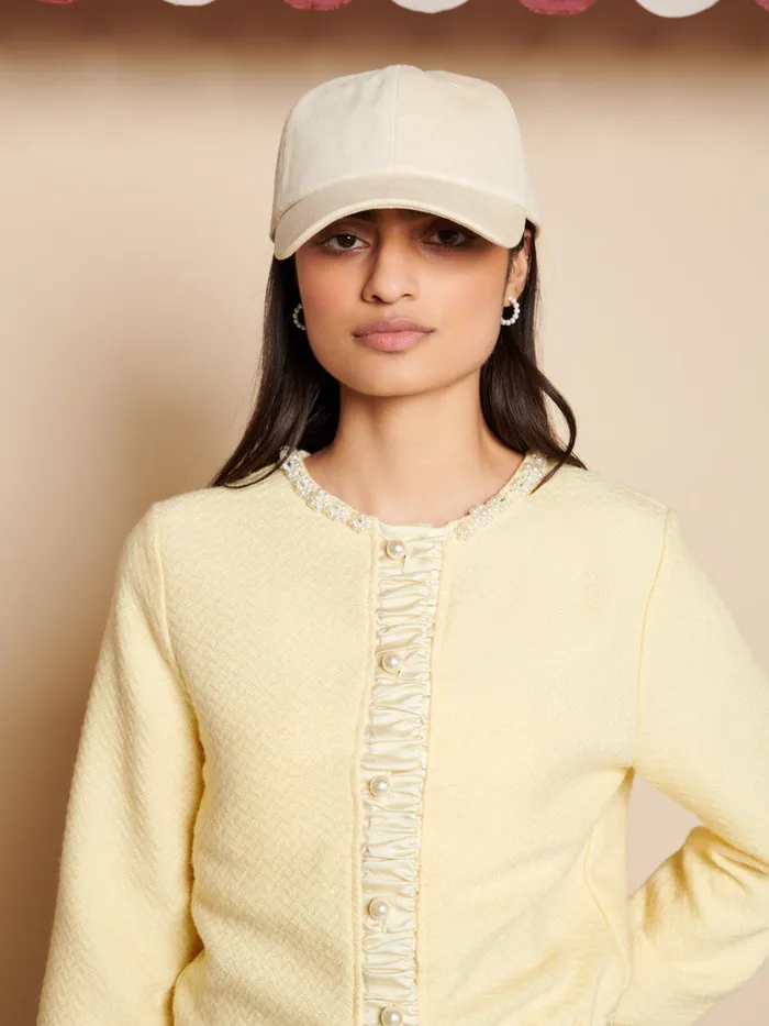 Women Lemonade Boucle Cardigan Pale Yellow Sister Jane Jackets