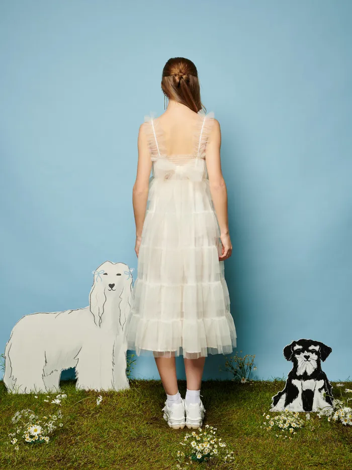 Women Lexi Tulle Midi Dress Pearled Ivory Sister Jane Dresses