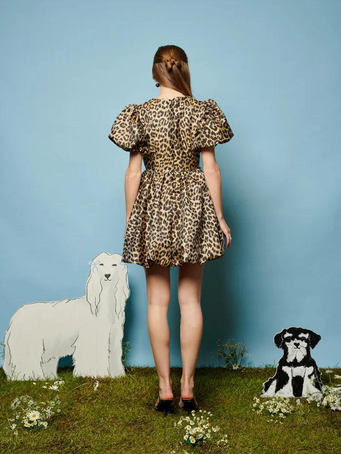 Women Lola Leopard Jacquard Dress Leopard Sister Jane Dresses