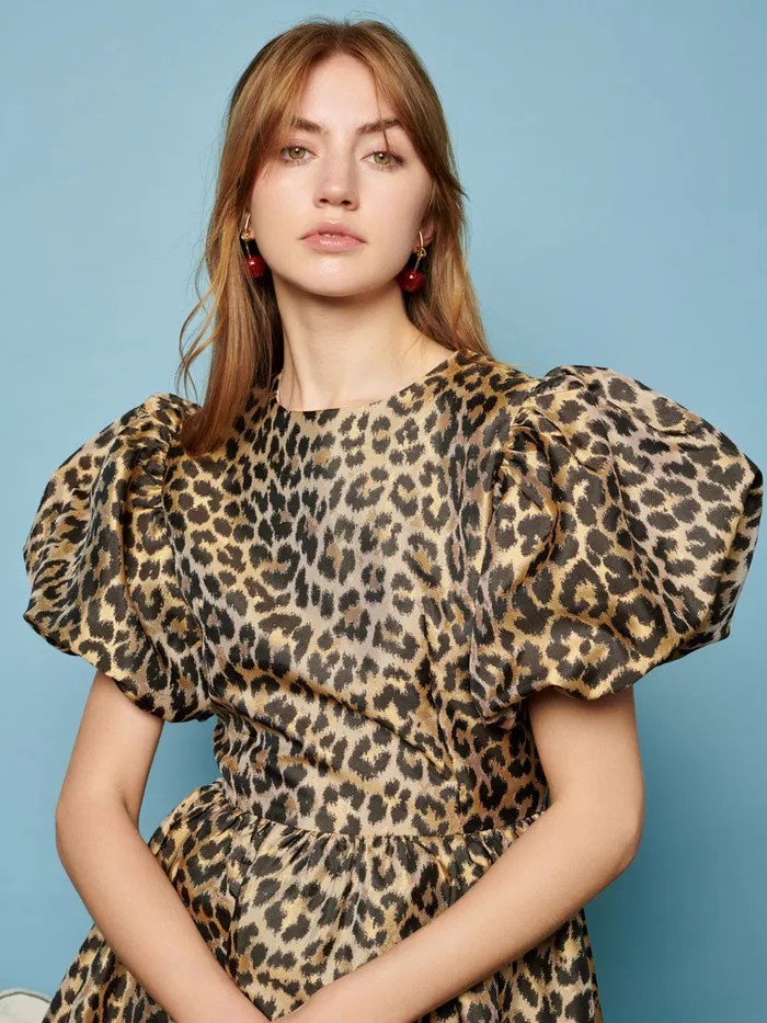 Women Lola Leopard Jacquard Dress Leopard Sister Jane Dresses