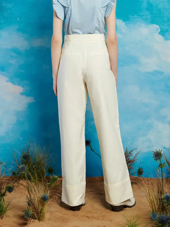 Women Lucky Embroidered Trousers Pearled Ivory Sister Jane Bottoms