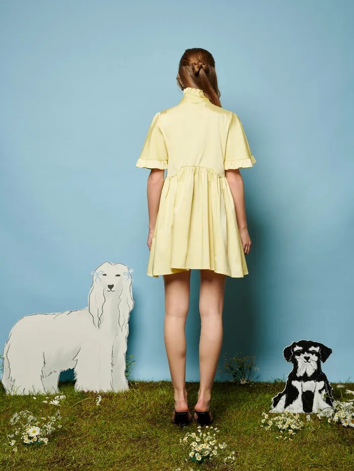Women Lucy Bow Mini Dress Lime Green Sister Jane Dresses