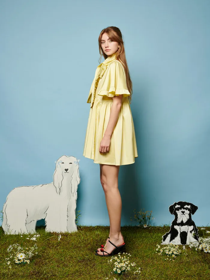 Women Lucy Bow Mini Dress Lime Green Sister Jane Dresses