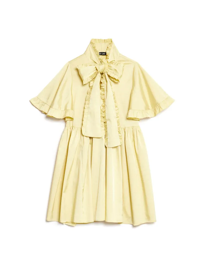 Women Lucy Bow Mini Dress Lime Green Sister Jane Dresses