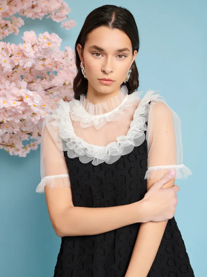 Women Mara Jacquard Mini Dress Coal Black Sister Jane Dresses