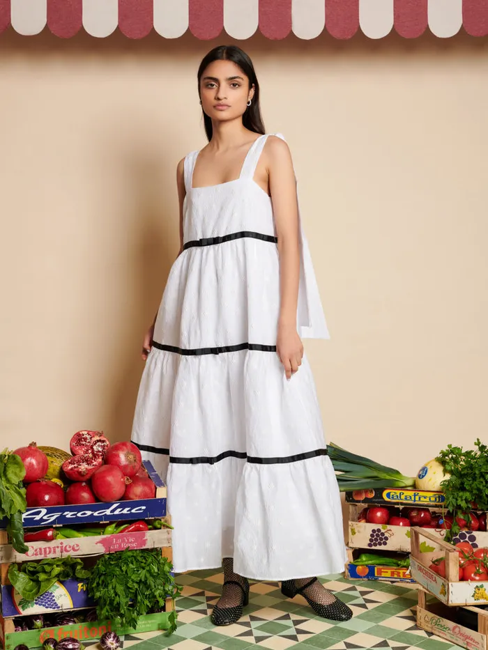 Women Meadow Jacquard Midi Dress Snow White Sister Jane Dresses