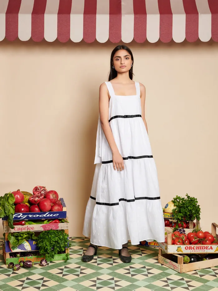 Women Meadow Jacquard Midi Dress Snow White Sister Jane Dresses