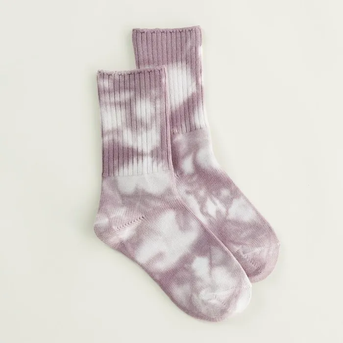 WomenMen Accessories MONROW Organic Tie Dye Socks Misty Lilac