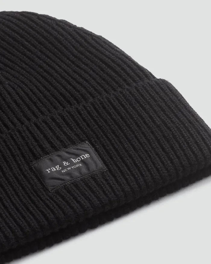WomenMen Hats Rag 038 Bone Blake Beanie Black