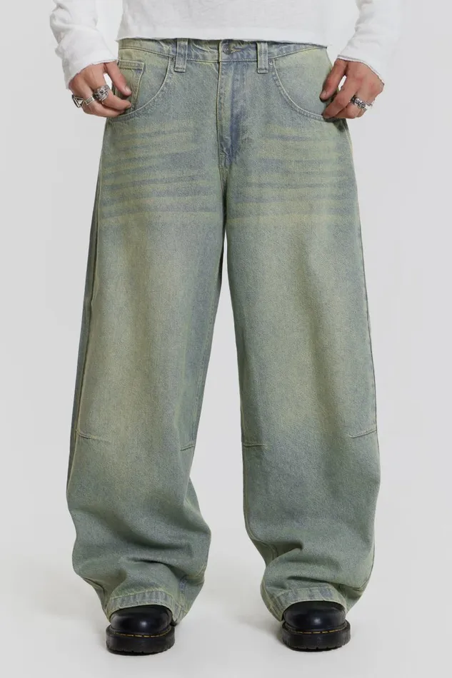 WomenMen Jaded London Colossus Jeans Light Wash Colossus Fit Jeans