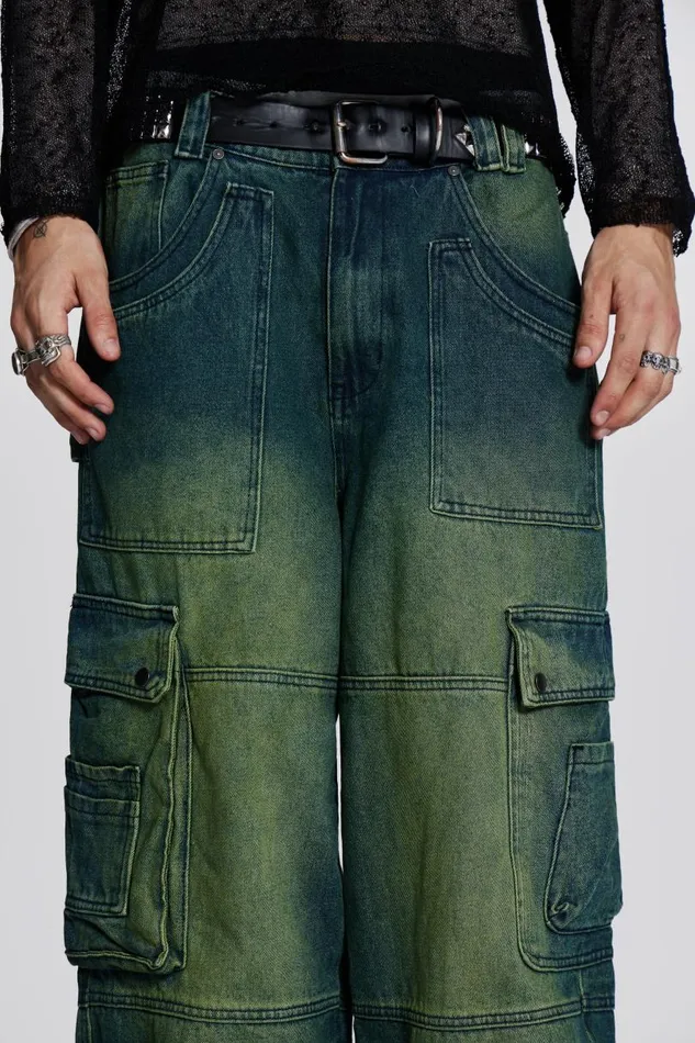 WomenMen Jaded London Colossus Jeans Sandblast Monster Cargo Jeans