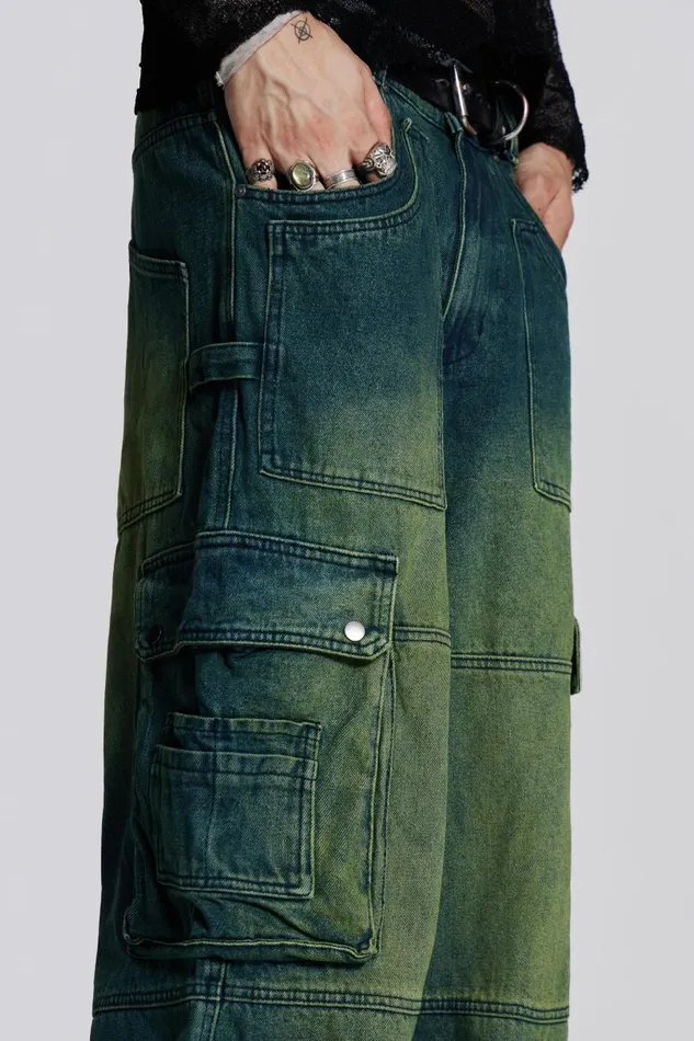 WomenMen Jaded London Colossus Jeans Sandblast Monster Cargo Jeans