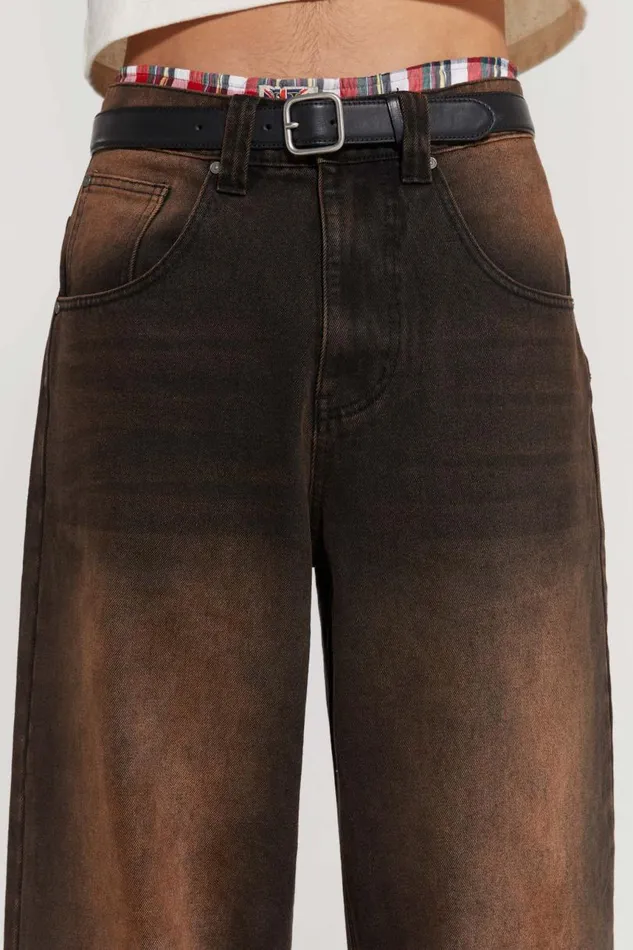 WomenMen Jaded London Colossus Jeans Vintage Brown Colossus Fit Jeans