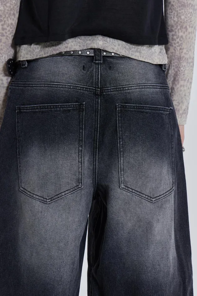 WomenMen Jaded London Colossus Jeans Washed Black Colossus Jeans