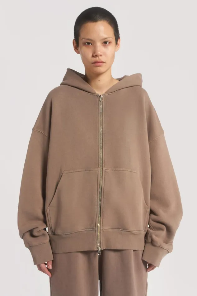 WomenMen Jaded London Hoodies and Sweatshirts NTRLS Clay Oversized Zip Through Hoodie