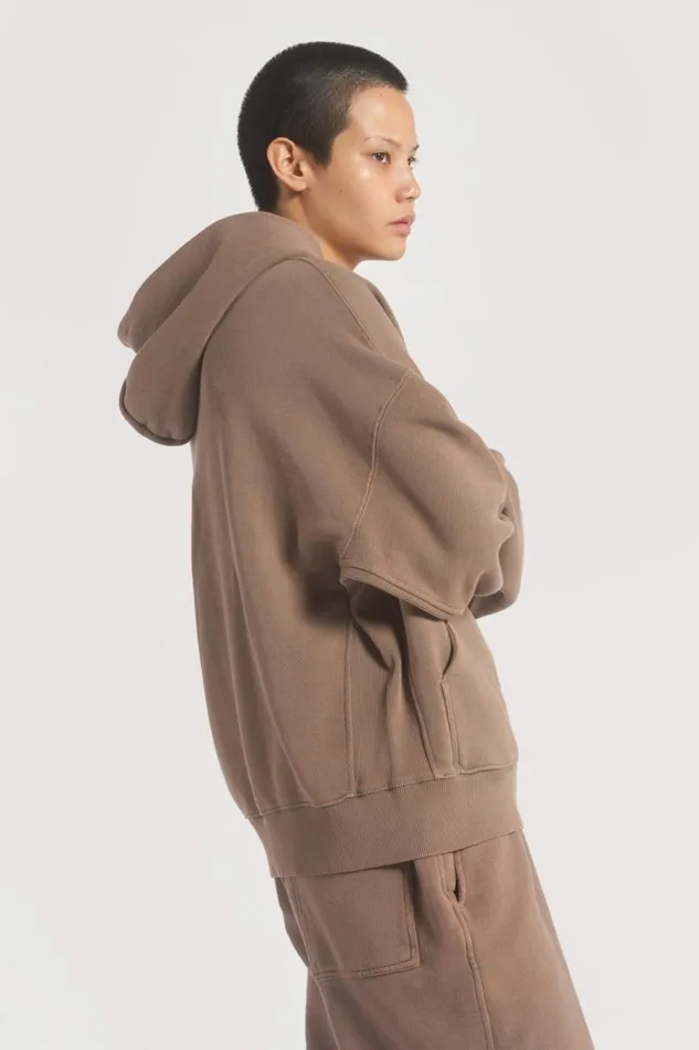 WomenMen Jaded London Hoodies and Sweatshirts NTRLS Clay Oversized Zip Through Hoodie