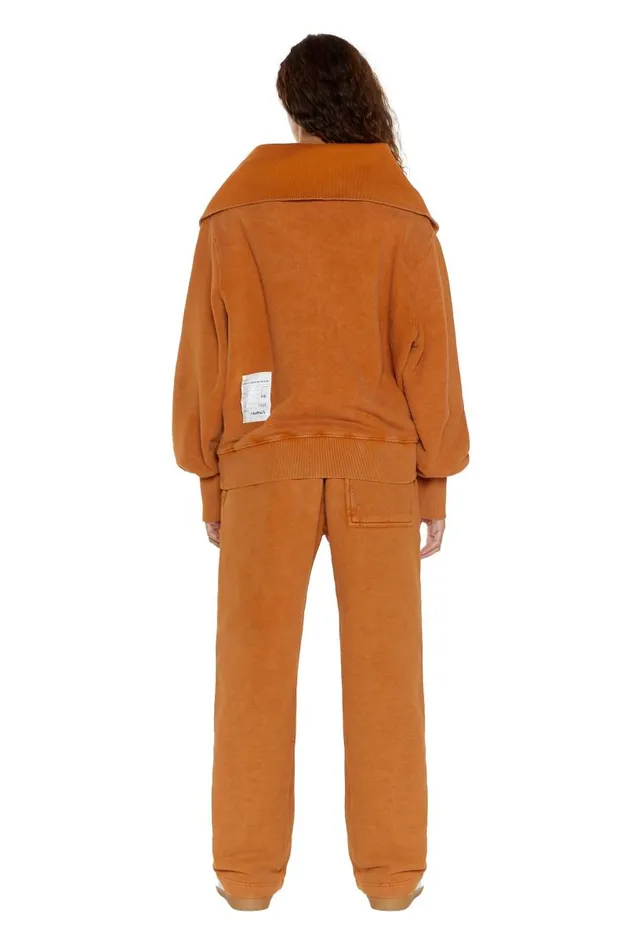 WomenMen Jaded London Hoodies and Sweatshirts NTRLS Rust Orange Quarter Zip Sweatshirt