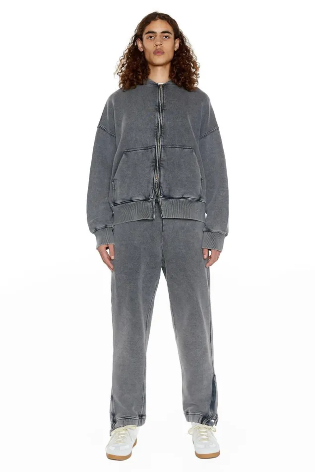 WomenMen Jaded London Ntrls NTRLS Chrome Grey Oversized Zip Through Hoodie