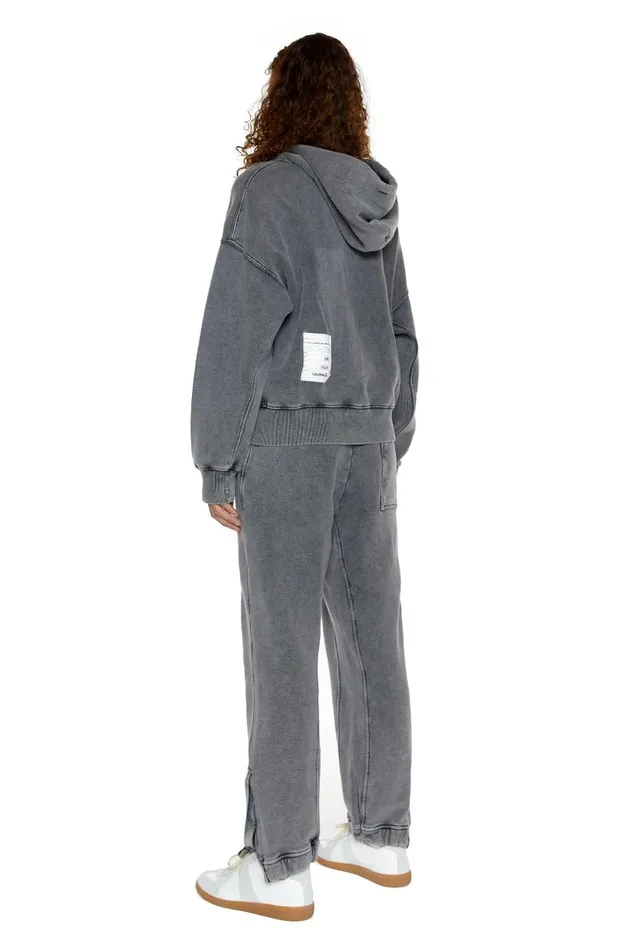 WomenMen Jaded London Ntrls NTRLS Chrome Grey Oversized Zip Through Hoodie