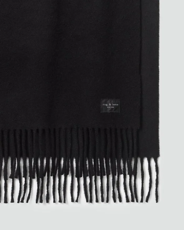 WomenMen Scarves 038 Ponchos Rag 038 Bone Addison Scarf Black