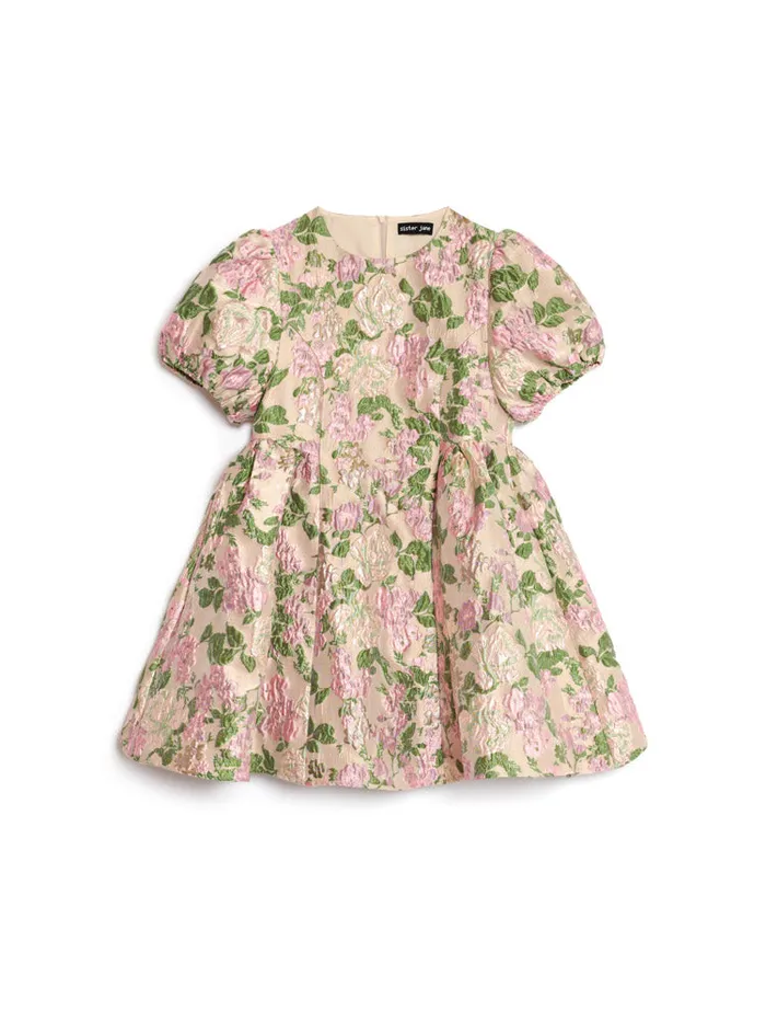 Women Mountain Song Jacquard Mini Dress Nude Green Pink Sister Jane Dresses