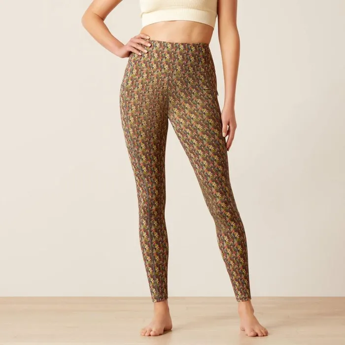 Women Pants and Shorts Ariat Eos Print Knee Patch Tight Canteen Floral
